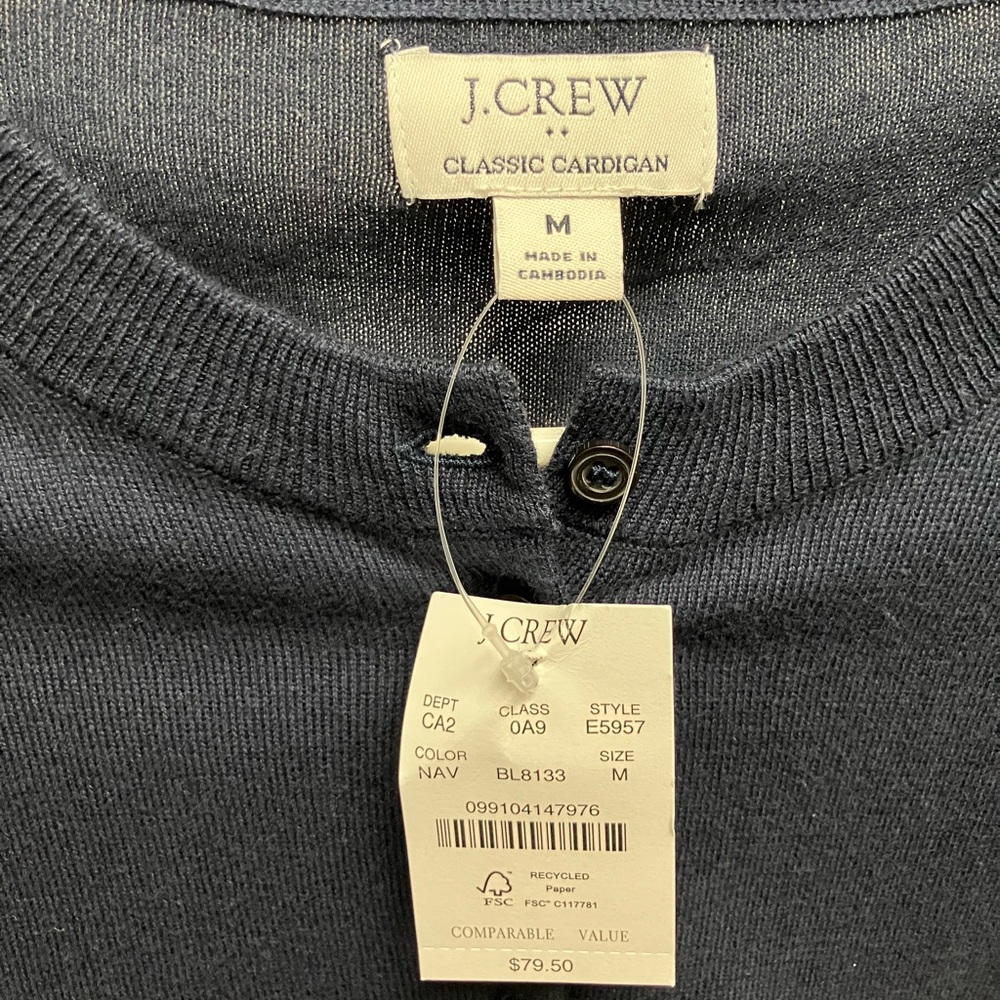 J. Crew Blue Cardigan Sweater